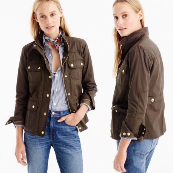 J. Crew Downtown Field Jacket size XS Mossy Brown - Picture 14 of 16
